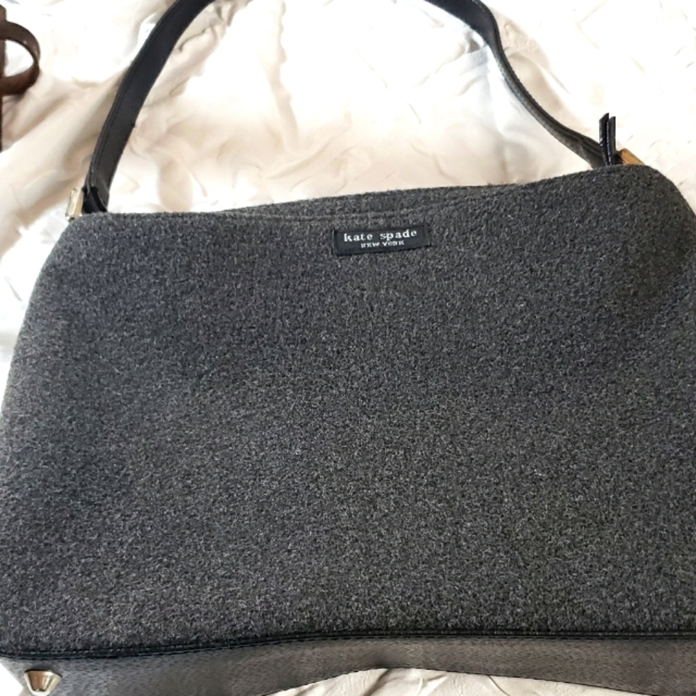 Kate spade  dark gray wool shoulder bag